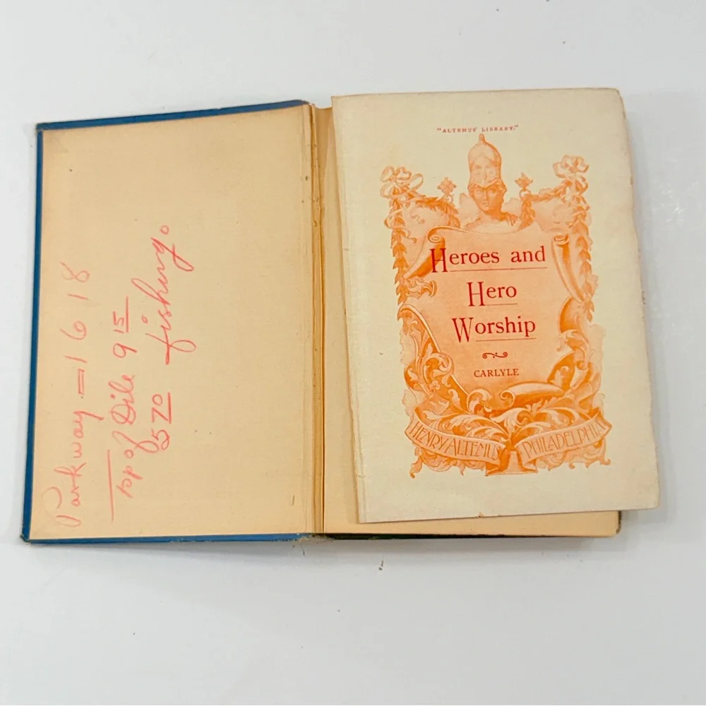 Antique 1895 Book, On Heroes, Hero-Worship and Heroic in History, Thomas Carlyle
